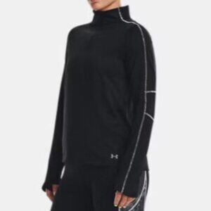 Under Armour Women's Sz S Black 1/2 Zip Long Sleeve Top UA Train Cold Weather